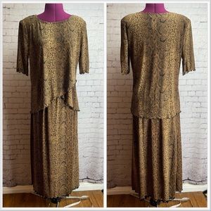 Vintage Nina Piccalino 2 piece snake print set size 12